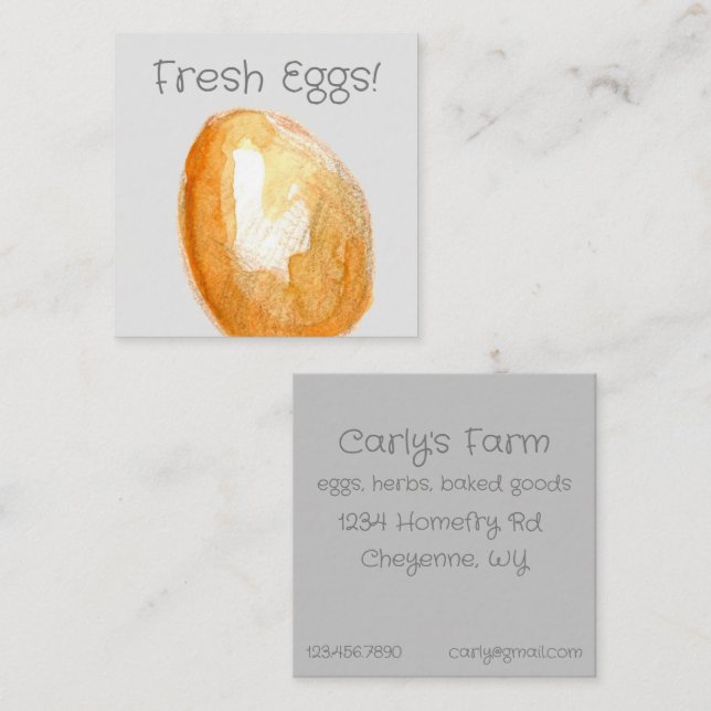 Fresh Eggs For Sale Brown Egg Hobby Farm Square Business Card (Front/Back)