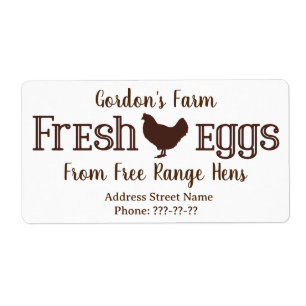 Fresh eggs From Free Range Hens Label