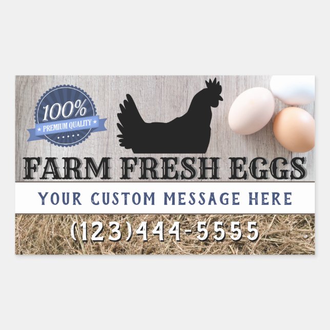 Fresh Eggs From the Farm Premium Quality Chickens Sticker (Front)