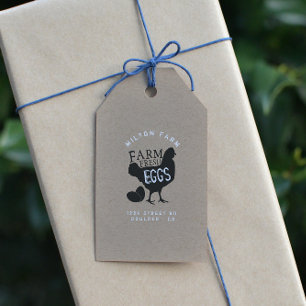 Fresh Eggs Kraft Rustic Script Gift Tags