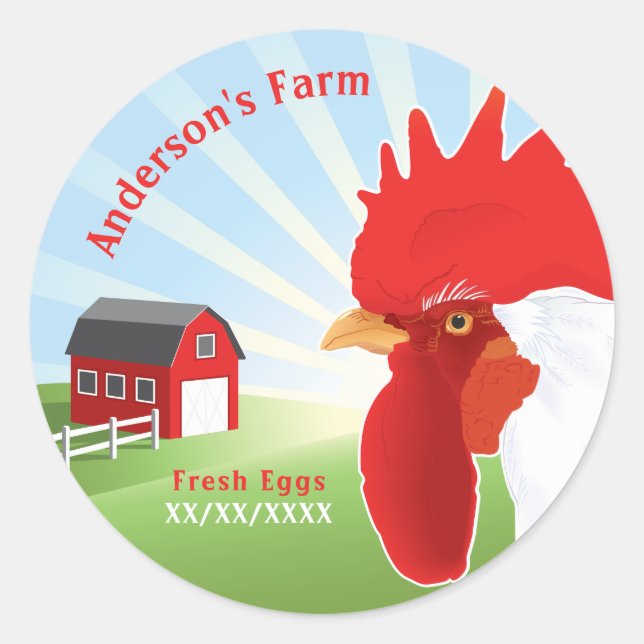 Fresh Eggs Personalize Classic Round Sticker (Front)