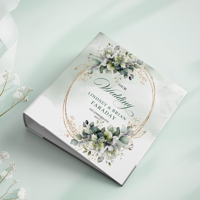 Fresh Elegance Green and White Wedding Album Binde Binder (Fresh Elegance Green and White Wedding Album Binder)