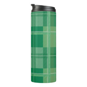 Fresh Emerald Sage Plaid Aesthetic Thermal Tumbler