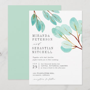 Fresh Eucalyptus Foliage Botanical Wedding Invitation