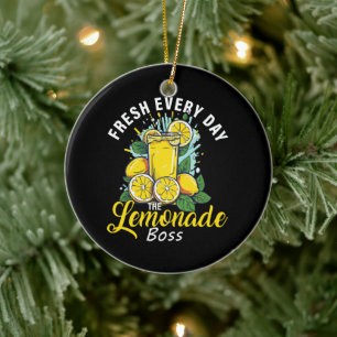 Fresh Every Day The Lemonade Boss Ceramic Ornament