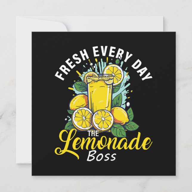 Fresh Every Day The Lemonade Boss Invitation (Front)