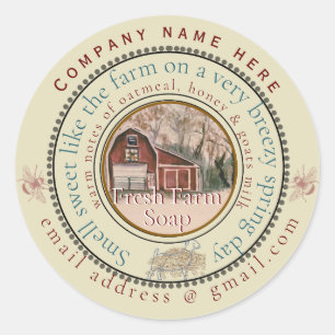 fresh farm soap customize classic round sticker