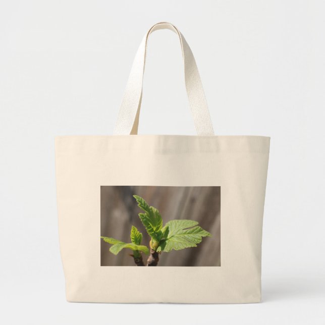 Fresh Fig Leaf Large Tote Bag (Front)