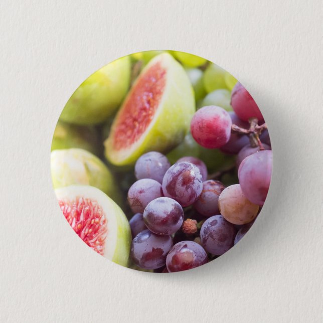 Fresh figs and grape 2 inch round button (Front)