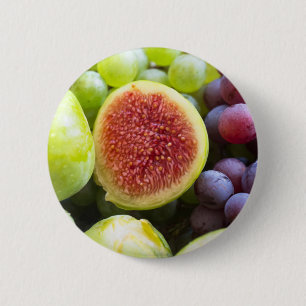 Fresh figs and grape 2 inch round button