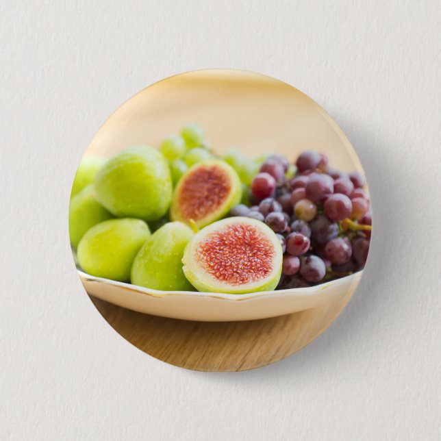 Fresh figs and grape 2 inch round button (Front)