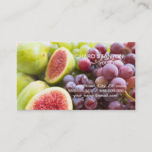 Fresh figs and grape business card