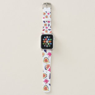Fresh Figs Pink Juice Watercolor Apple Watch Band