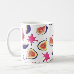 Fresh Figs Pink Juice Watercolor Coffee Mug