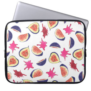 Fresh Figs Pink Juice Watercolor Laptop Sleeve
