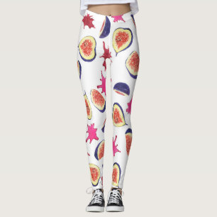 Fresh Figs Pink Juice Watercolor Leggings