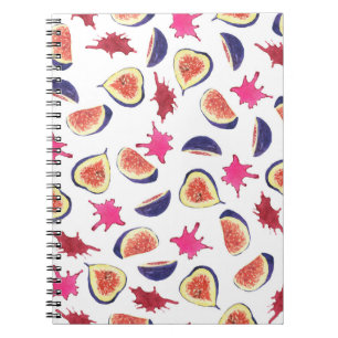 Fresh Figs Pink Juice Watercolor Notebook