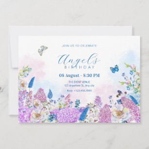 Fresh Floral summer bloom birthday Invitation
