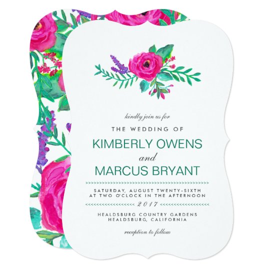 Fresh Florals Wedding Invitation / Floral Back