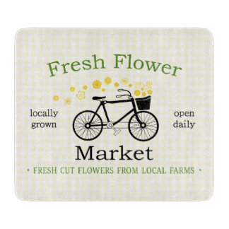 Fresh Flower Market Glass Cutting Board