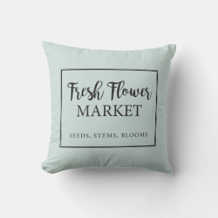 Fresh Flower Market Sign Pillow