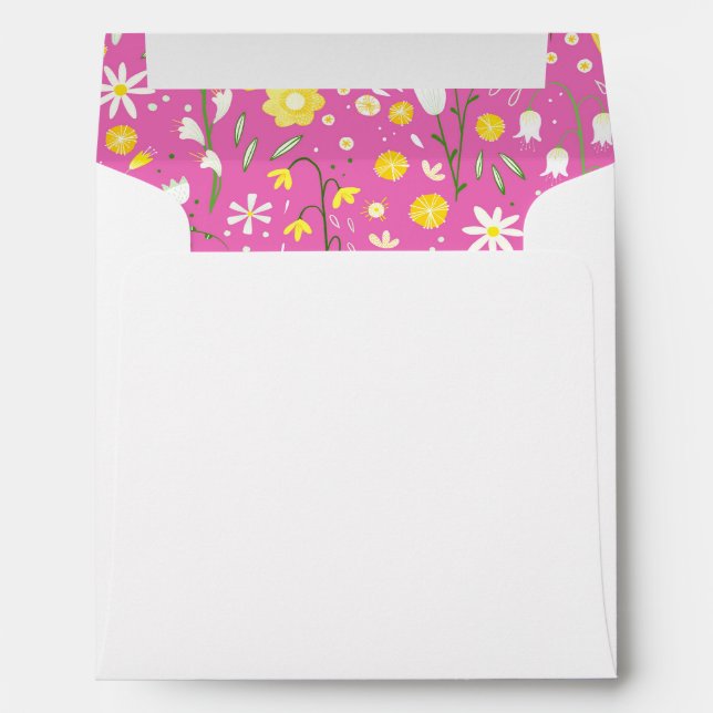 Fresh Flowers Botanical Pink Floral Envelope (Back (Bottom))