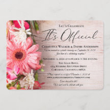 Fresh Flowers Floral It's Official Wedding