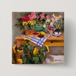 Fresh Flowers I 2 Inch Square Button