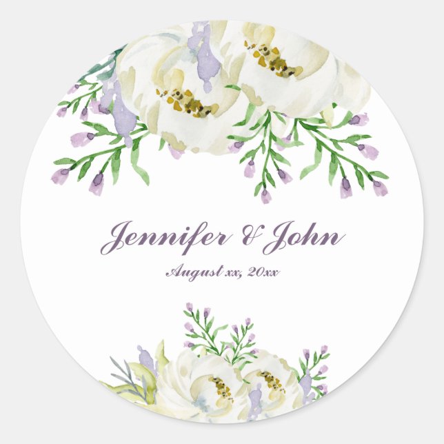 Fresh Flowers - Wedding Classic Round Sticker (Front)