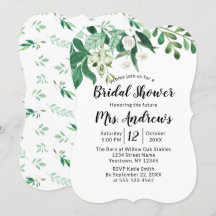Fresh Foliage Botanical Mint Border Bridal Shower