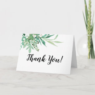 Fresh Foliage Custom Wedding Photo Thank You Card