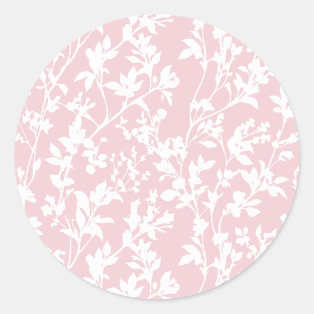 Fresh Foliage (Soft Rose) Classic Round Sticker (Front)