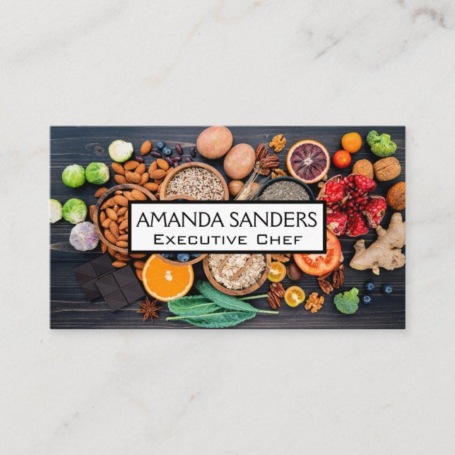 Fresh Food on Table Business Card (Front)