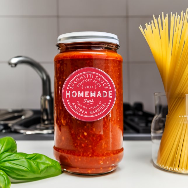 Fresh From My Kitchen Canning Label Custom Colour (shown at the larger size.)