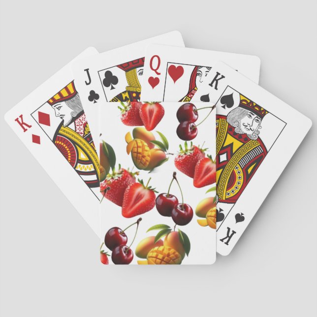 Fresh Fruit Pattern – Strawberry, Cherry & Mango A Playing Cards (Back)