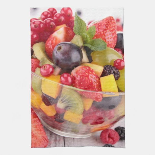 Fresh fruit salad kitchen towel (Vertical)