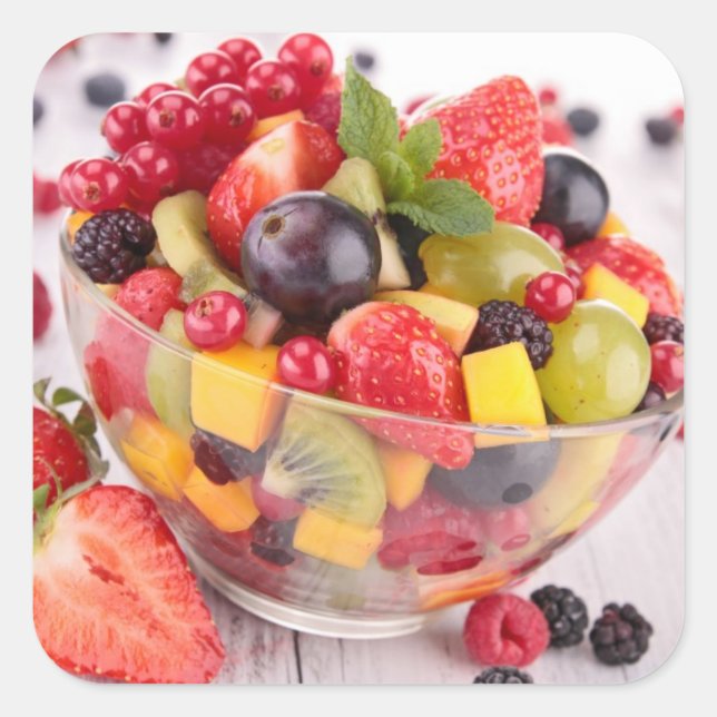 Fresh fruit salad square sticker (Front)