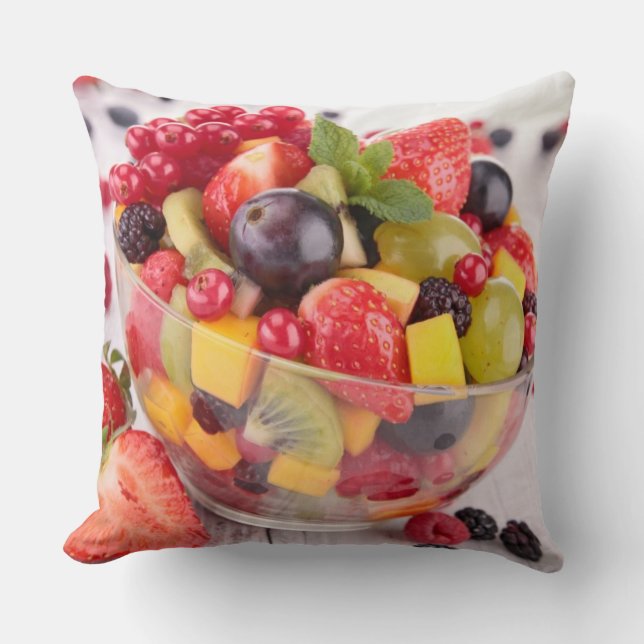 Fresh fruit salad throw pillow (Front)