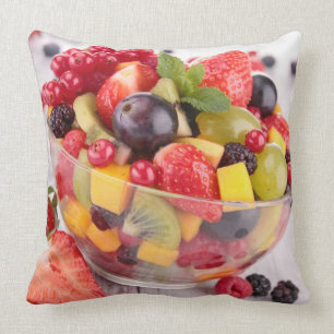 Fresh fruit salad throw pillow
