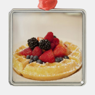 Fresh fruit waffle metal ornament