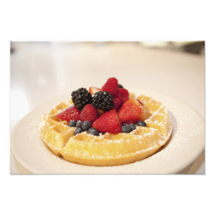 Fresh fruit waffle photo print