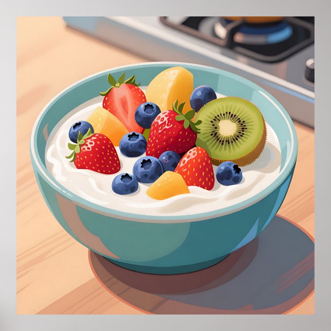 Fresh Fruit Yogurt Bowl Poster (Front)