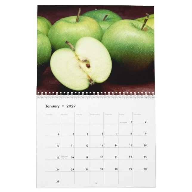 Fresh Fruits Calendar (Jan 2027)