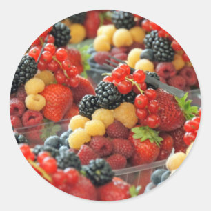 fresh fruits classic round sticker