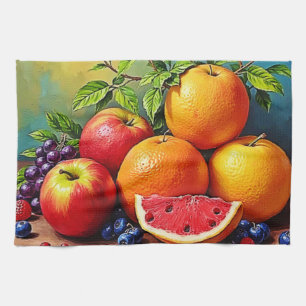 Fresh Fruits in a Perfect Mix Design Kitchen Towel