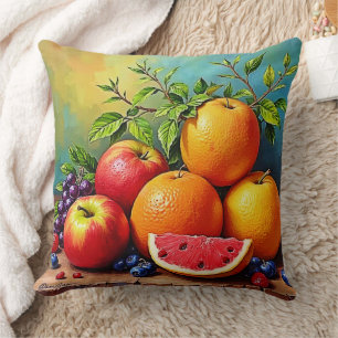 Fresh Fruits in a Perfect Mix Design Throw Pillow