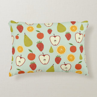 Fresh fruits in a seamless repeating pattern accent pillow