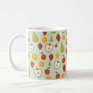 Fresh fruits in a seamless repeating pattern coffee mug