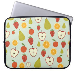 Fresh fruits in a seamless repeating pattern laptop sleeve