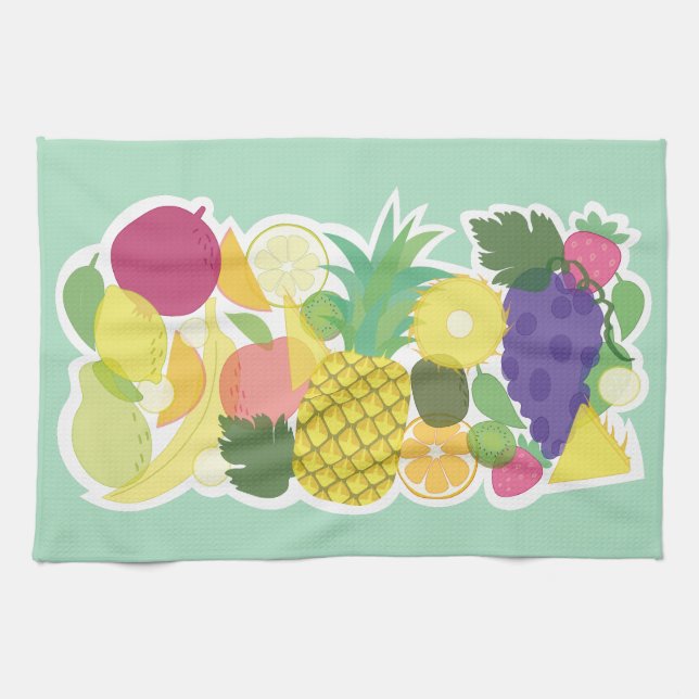 Fresh fruits. kitchen towel (Horizontal)